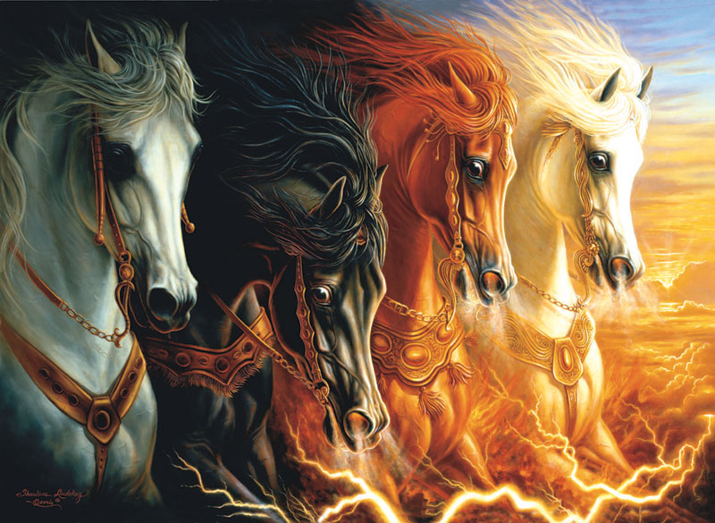 Four Horses of the Apocalypse Horse Jigsaw Puzzle