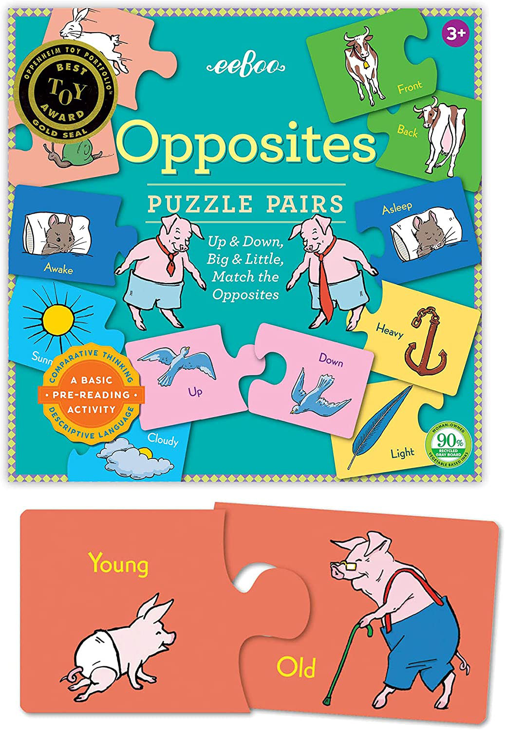 Opposites Puzzle Pairs Animals Children's Puzzles