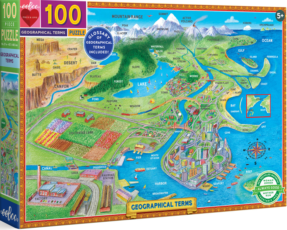 Geographical Terms Educational Children's Puzzles