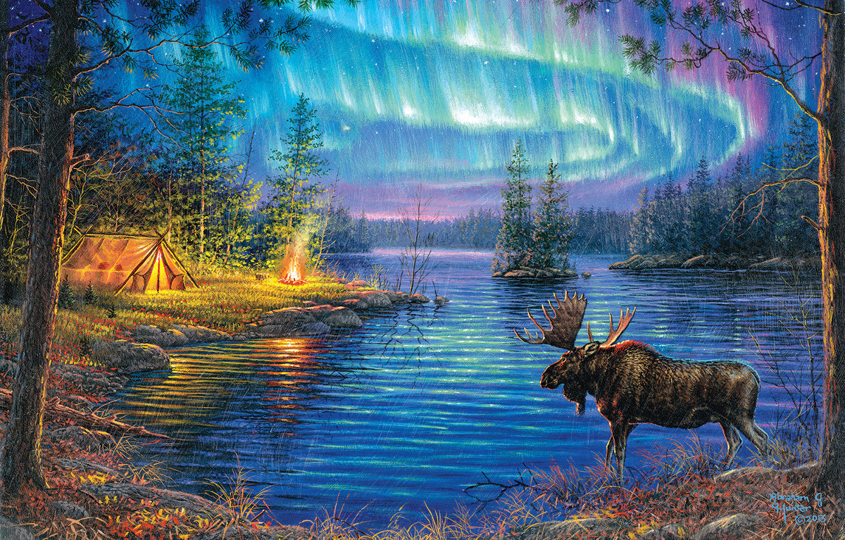 Northern Night Forest Animal Jigsaw Puzzle
