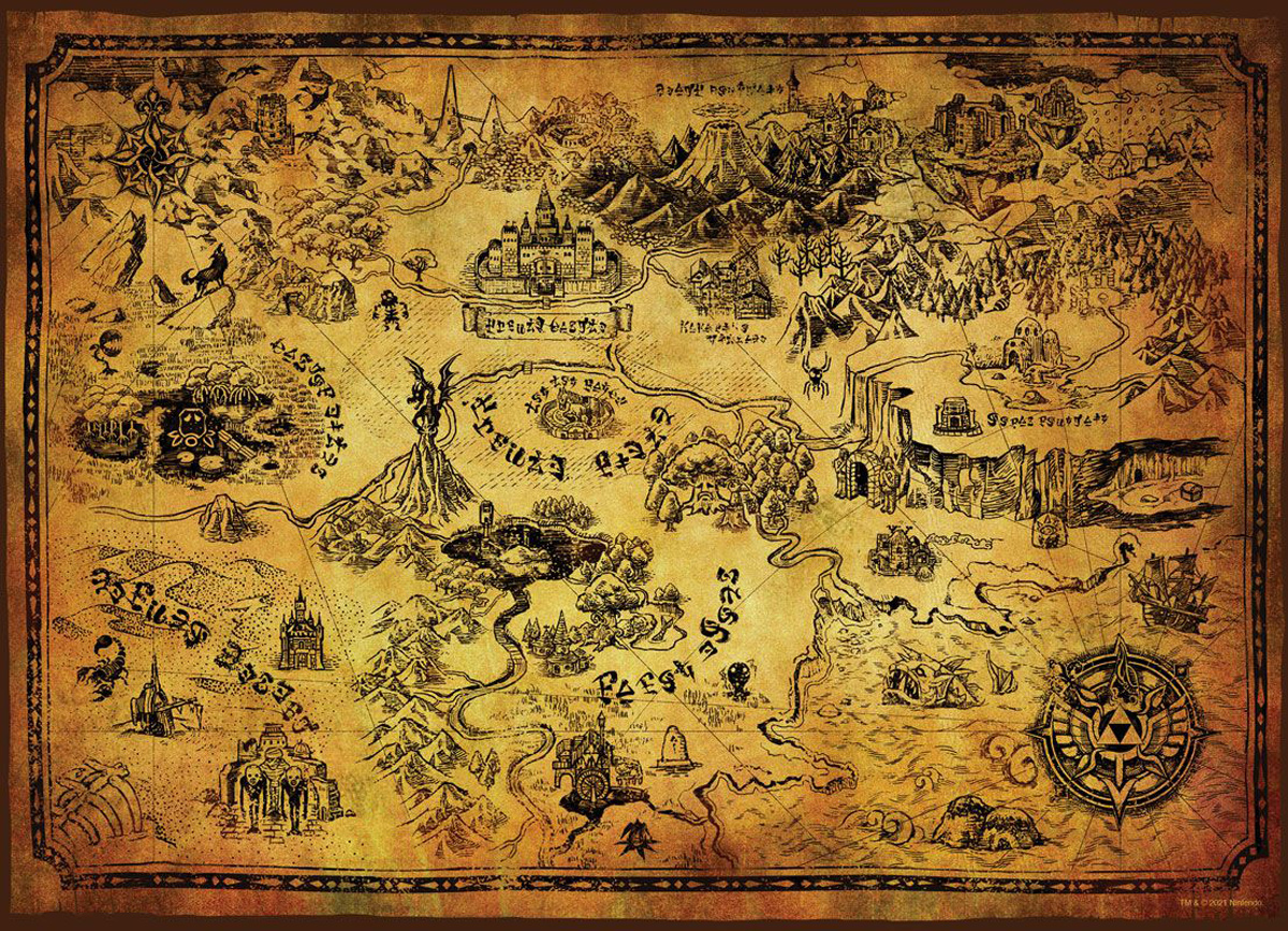 Zelda Hyrule Map Video Game Jigsaw Puzzle