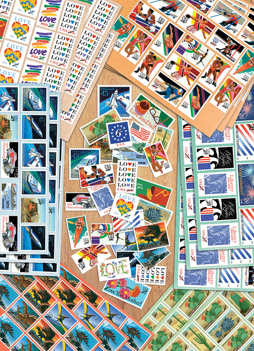 U.S. Stamps of the 80's Everyday Objects Jigsaw Puzzle