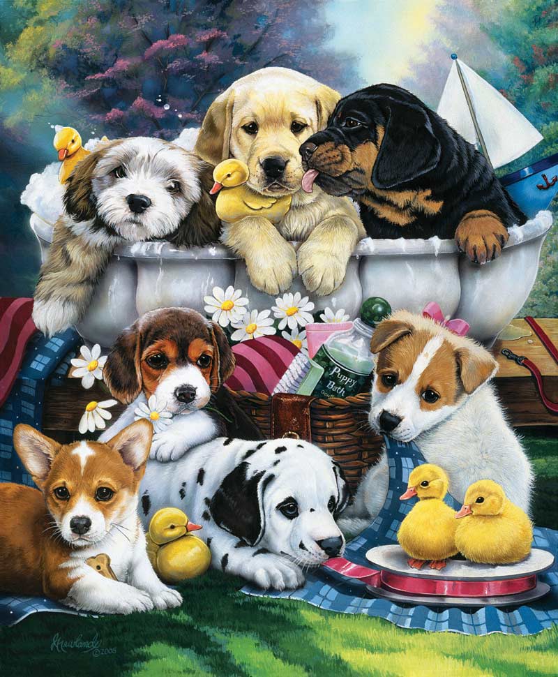 Bath Time Pups, 1000 Pieces, SunsOut | Puzzle Warehouse