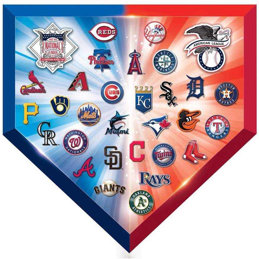 MLB Team Logos Sports Shaped Puzzle