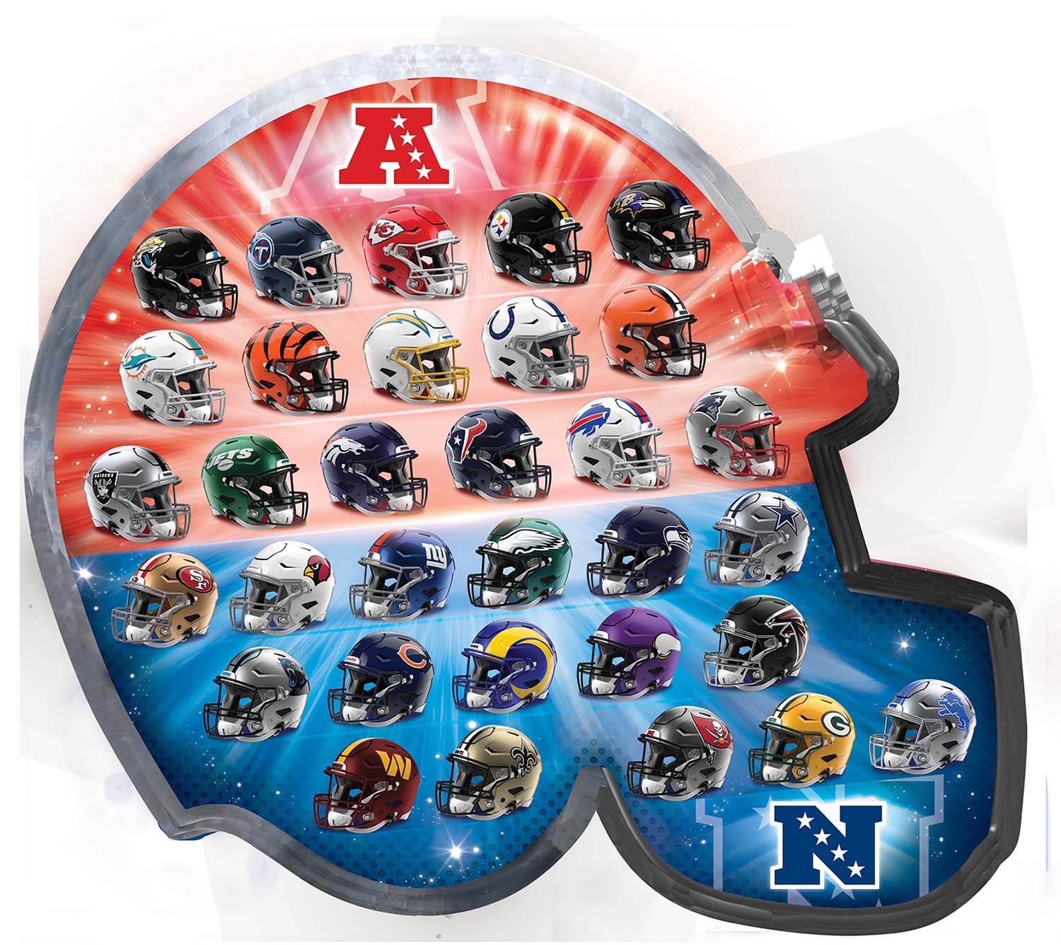 NFL League Helmets Sports Shaped Puzzle