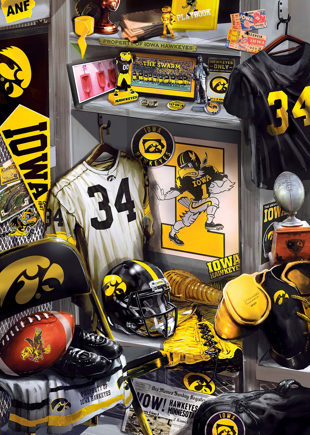 Iowa Hawkeyes NCAA Locker Room Pieces MasterPieces Puzzle Warehouse