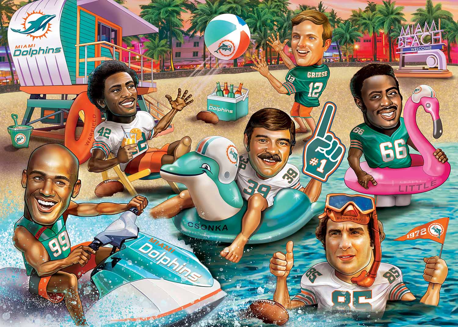 NFL Miami Dolphins All Time Greats 500pc Puzzle Game