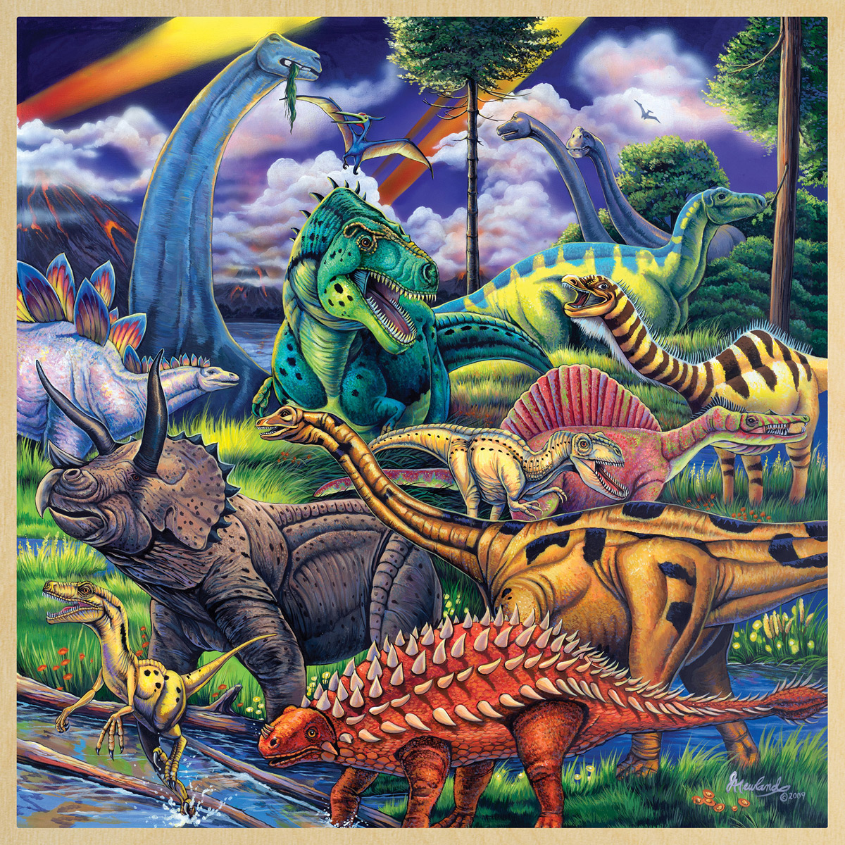 Wood Fun Facts - Dinosaur Friends Dinosaurs Jigsaw Puzzle