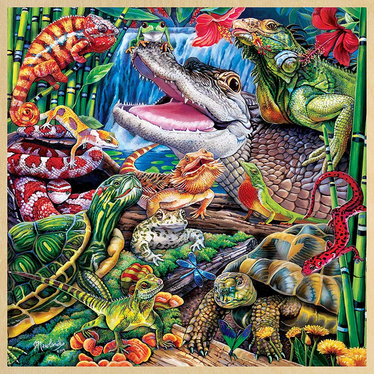 Reptile Friends Reptiles / Amphibians Wooden Jigsaw Puzzle