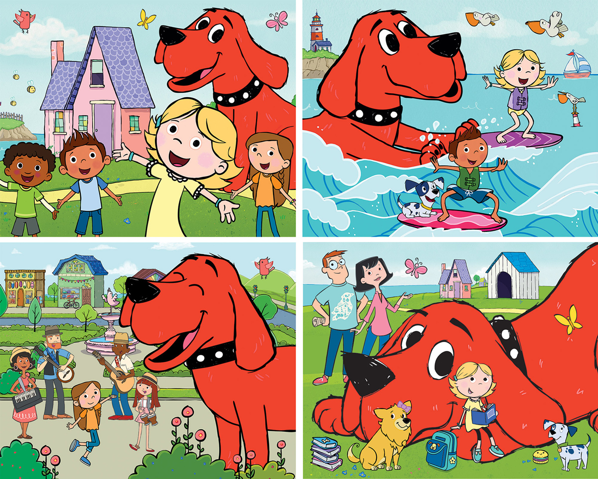Clifford - 4-pack 100pc Puzzles Dogs Jigsaw Puzzle
