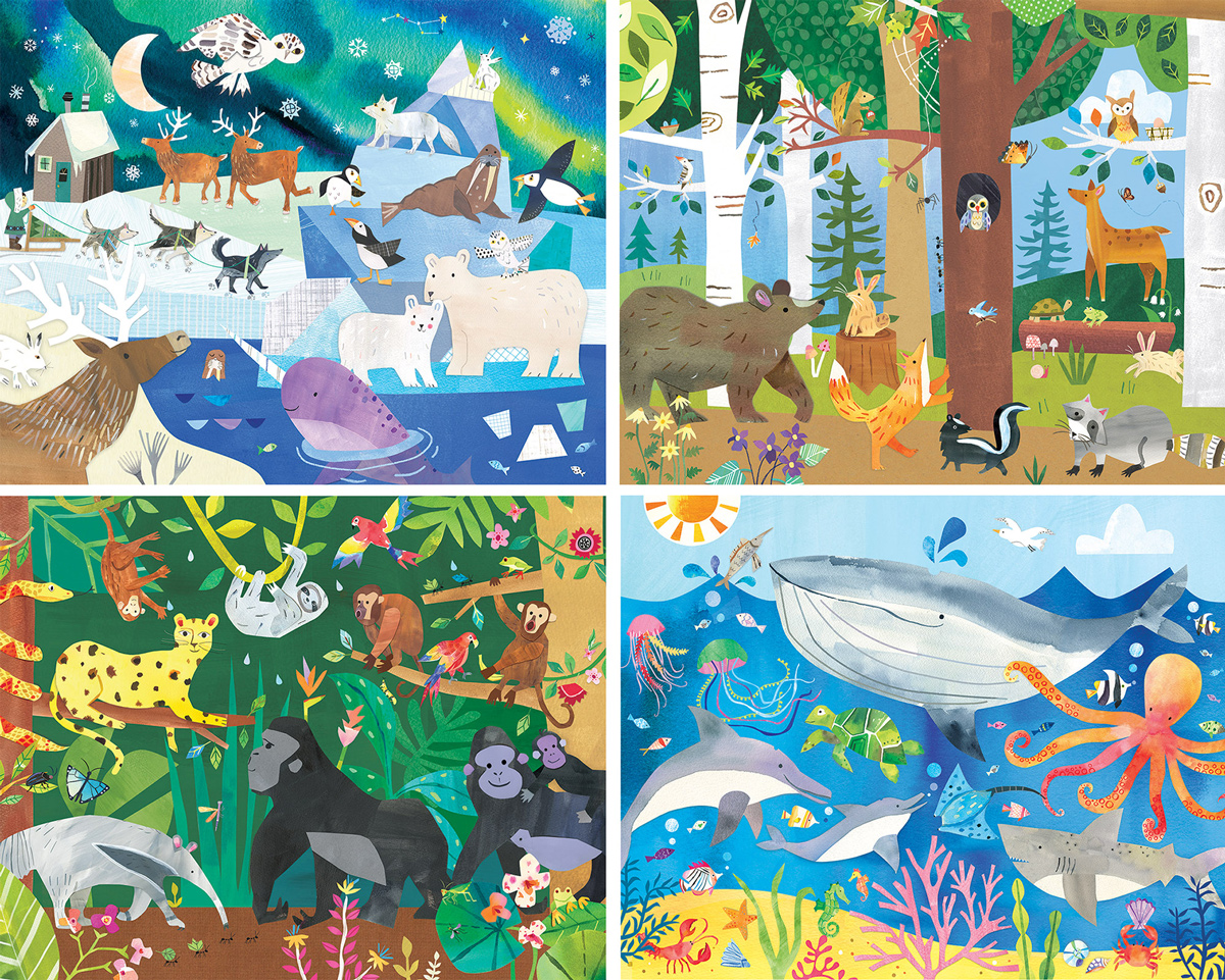 Hello, World! - 4-pack Puzzles Animals Children's Puzzles