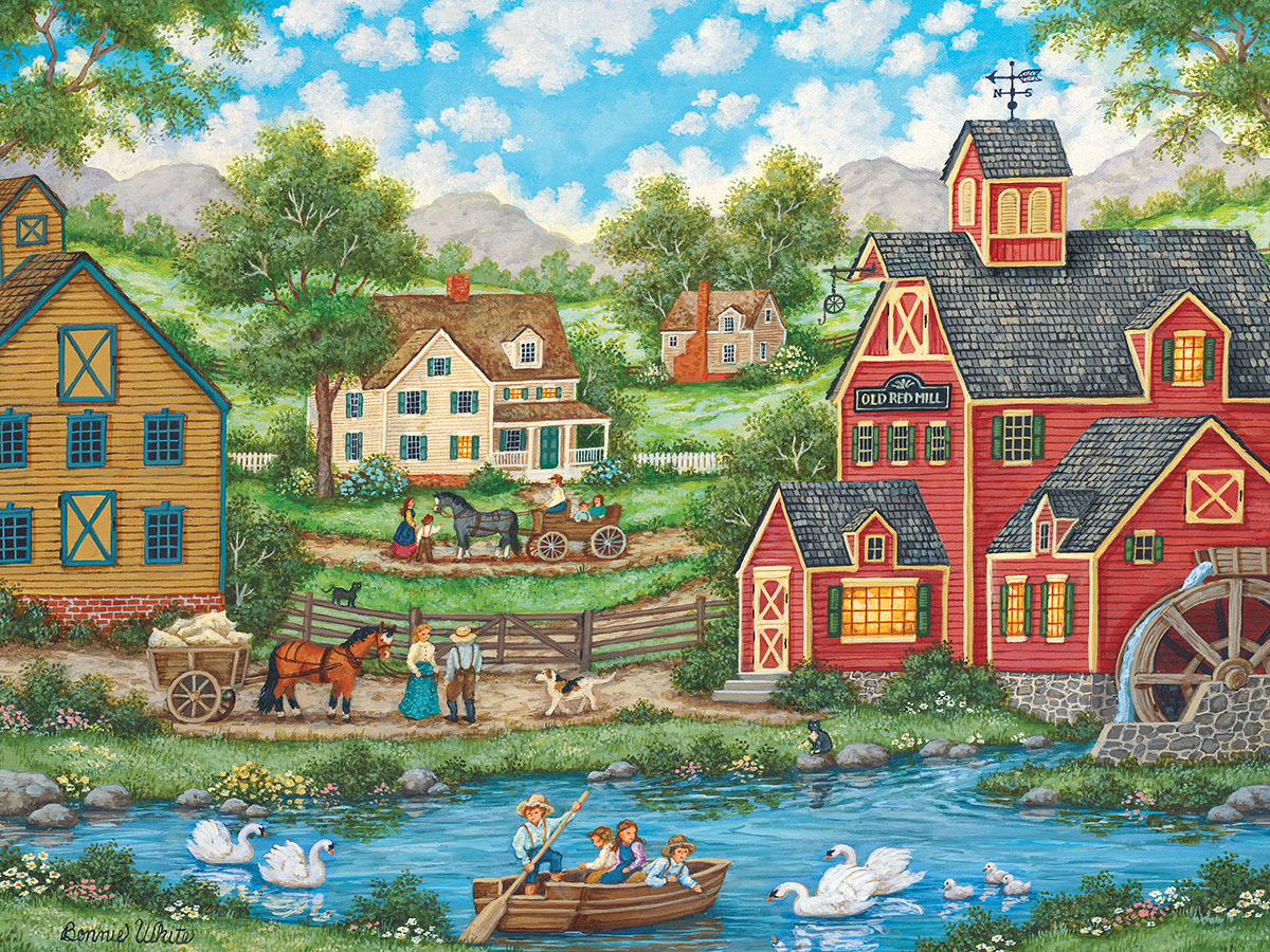 Heartland Collection - Swan Pond - Scratch and Dent Americana Jigsaw Puzzle