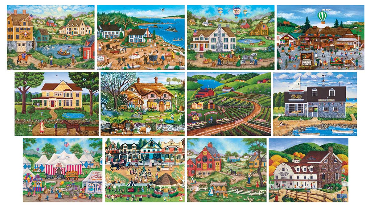 12-Pack - Alan Giana Folk Art Bundle Americana Jigsaw Puzzle