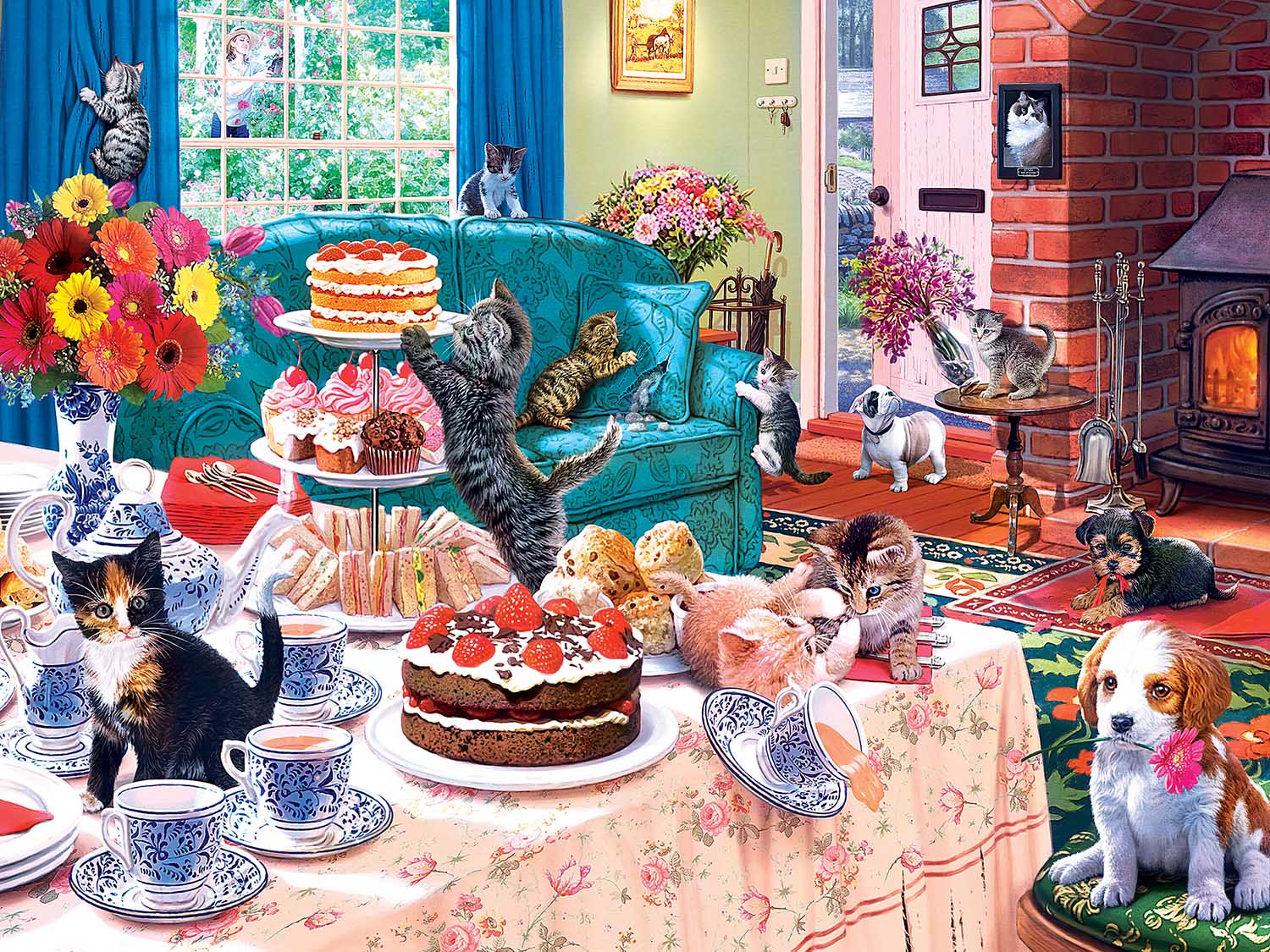Tea Time Terrors Cats Jigsaw Puzzle