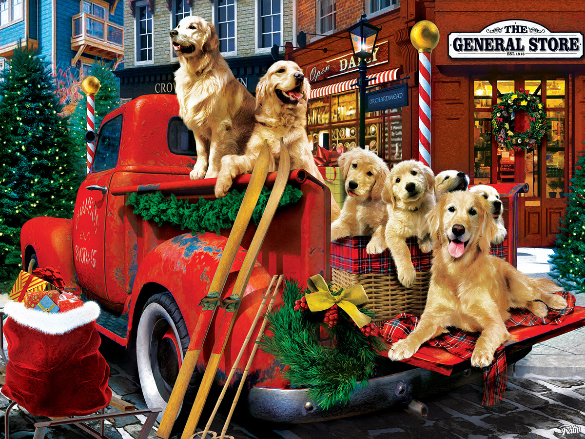 Holiday - Guarding the Presents Dogs Jigsaw Puzzle
