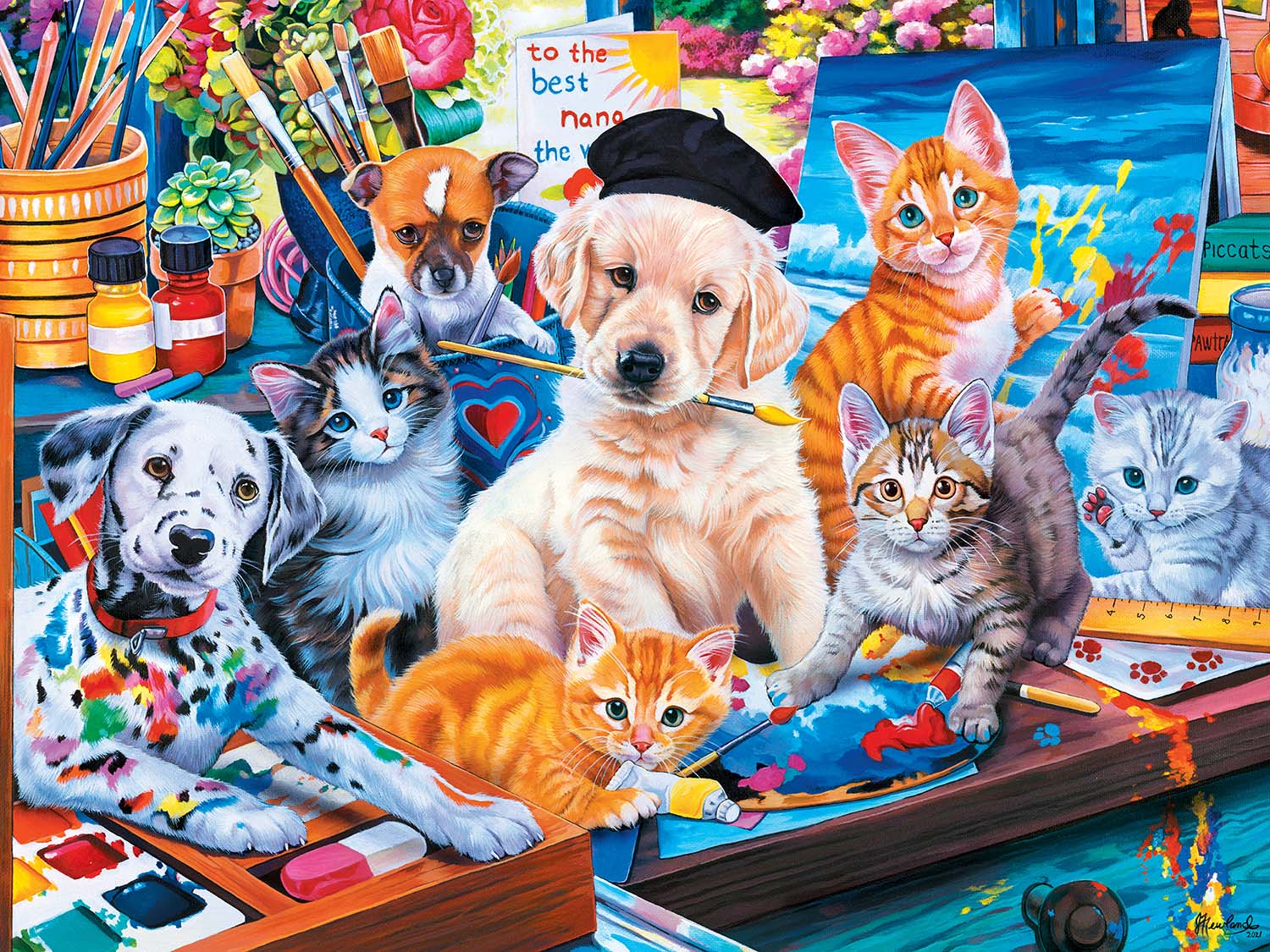 Arts & Crafts Cats Jigsaw Puzzle