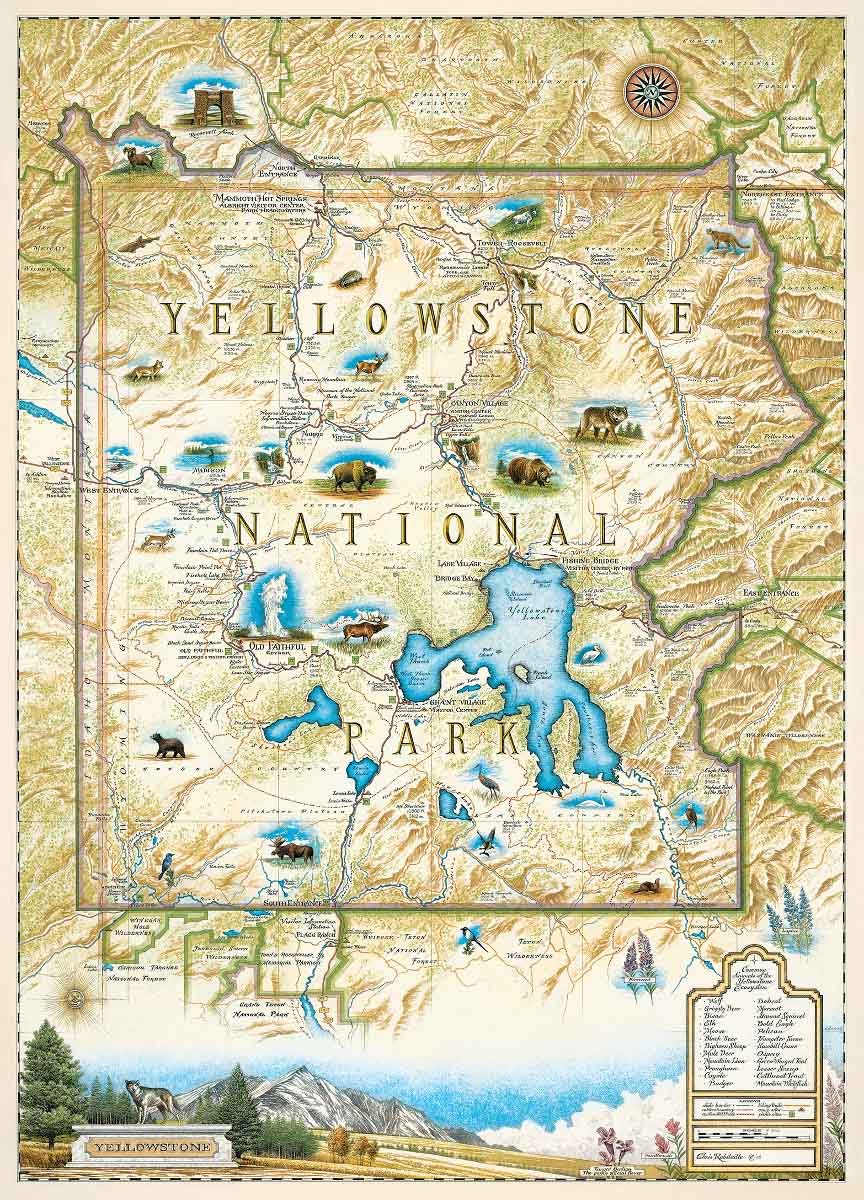 Yellowstone National Park Xplorer Maps 1000 Pieces Masterpieces 6102