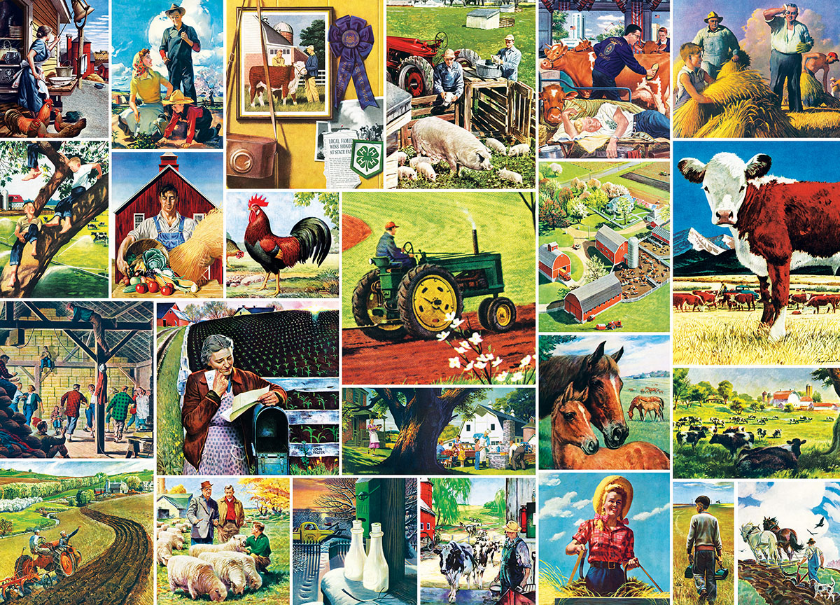 Farmland Collage Nostalgic / Retro Jigsaw Puzzle