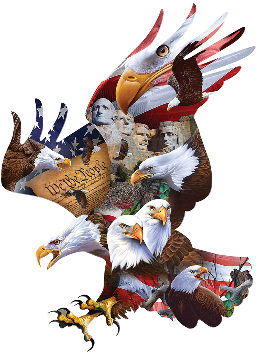 Majestic Flight - Scratch and Dent Patriotic Shaped Puzzle