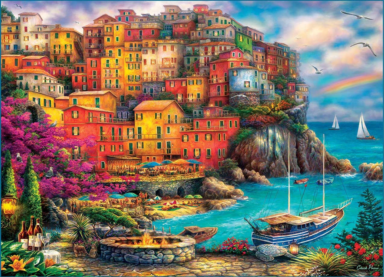 A Beautiful Day at Cinque Terre - Scratch and Dent Italy Jigsaw Puzzle