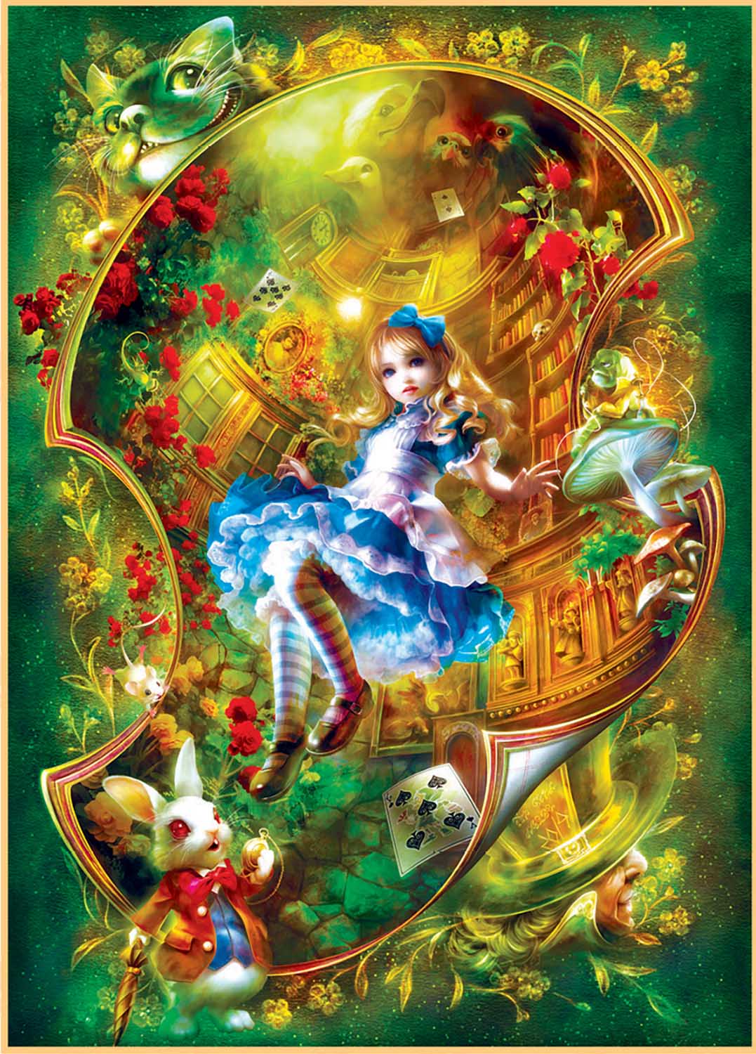 1000 Piece Jigsaw Puzzle Alice Story in the Wonderland Stained Glass 
