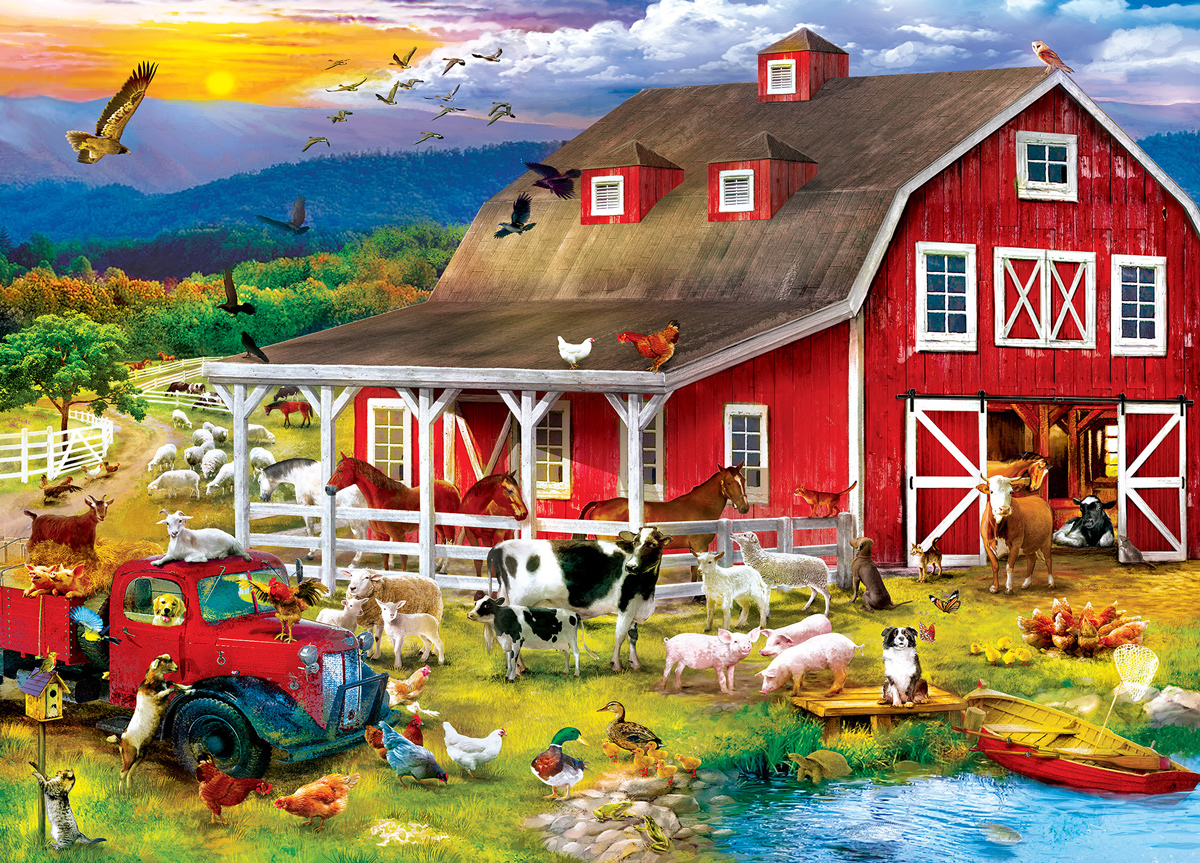 Farm & Country - Baryyard Crowd 1000pc Puzzle