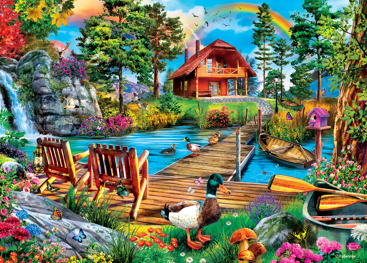 Island Cabin Landscape Jigsaw Puzzle