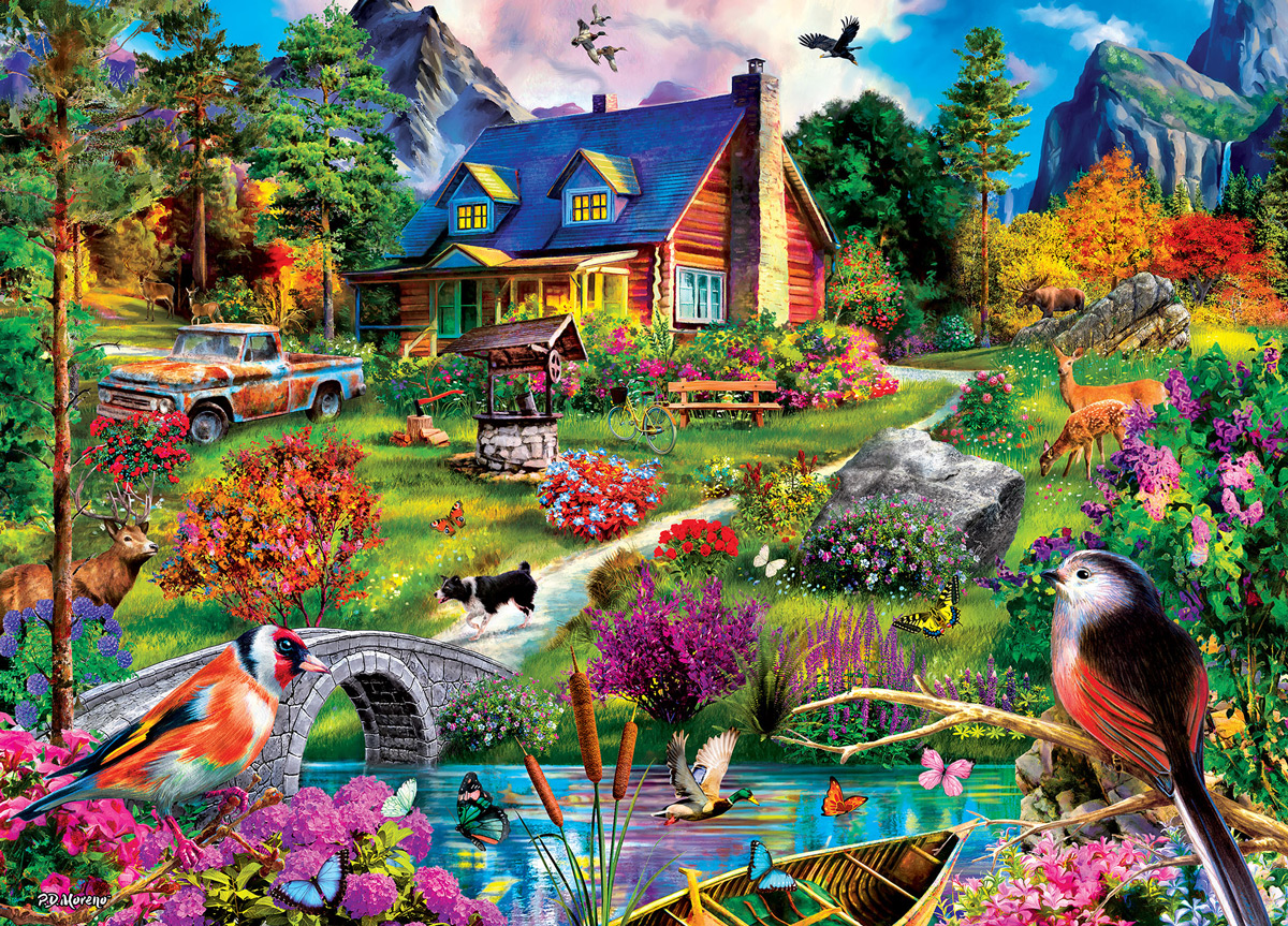 Hillside Cottage Landscape Jigsaw Puzzle