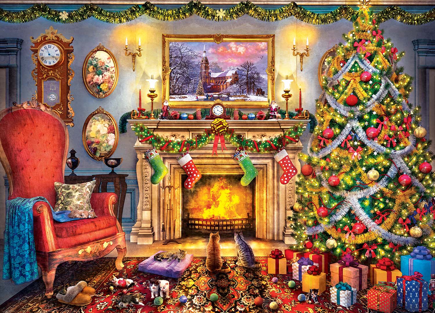 Festive Fireplace Christmas Jigsaw Puzzle