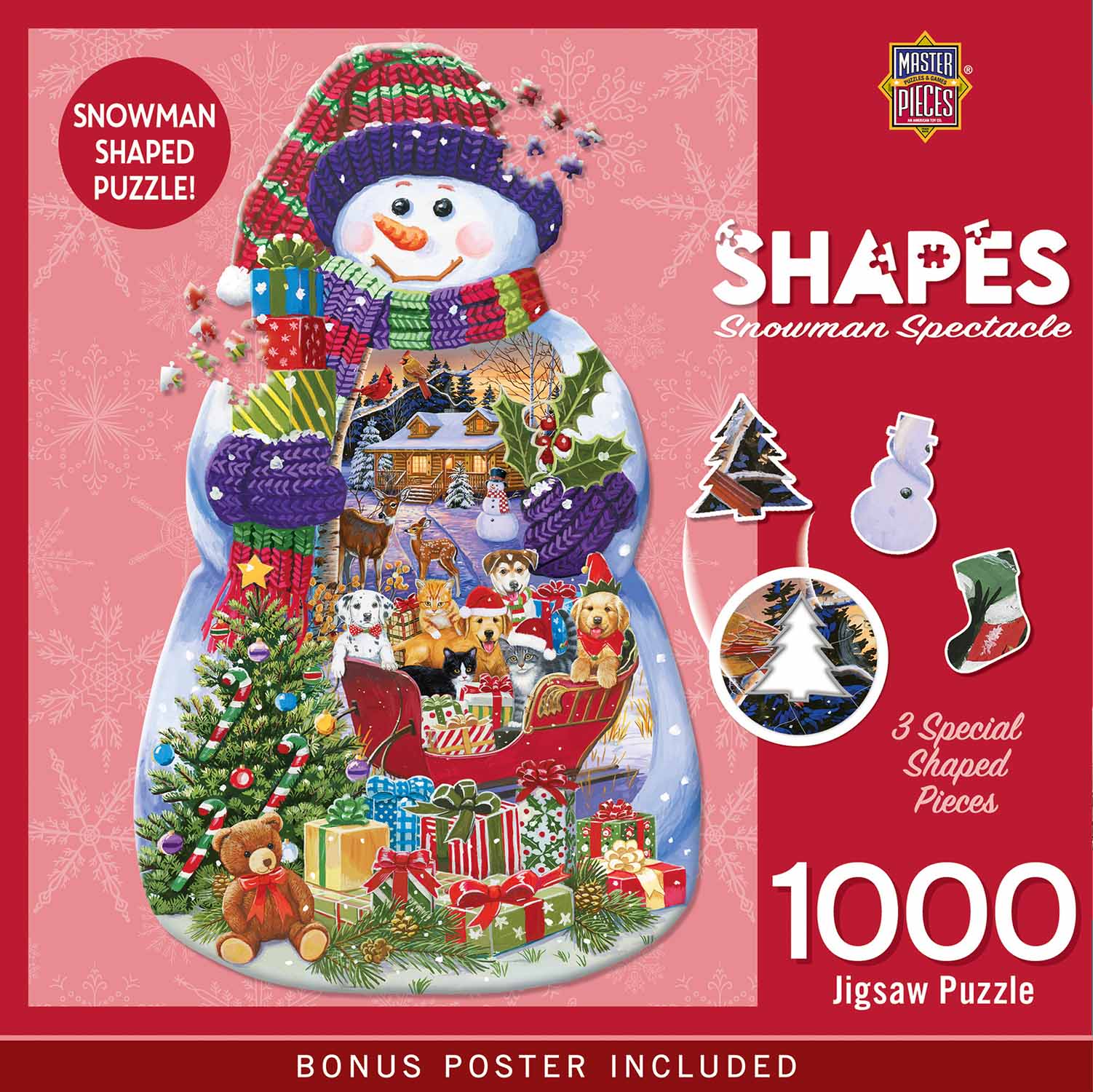 Contours - Snowman Spectacle Christmas Shaped Puzzle
