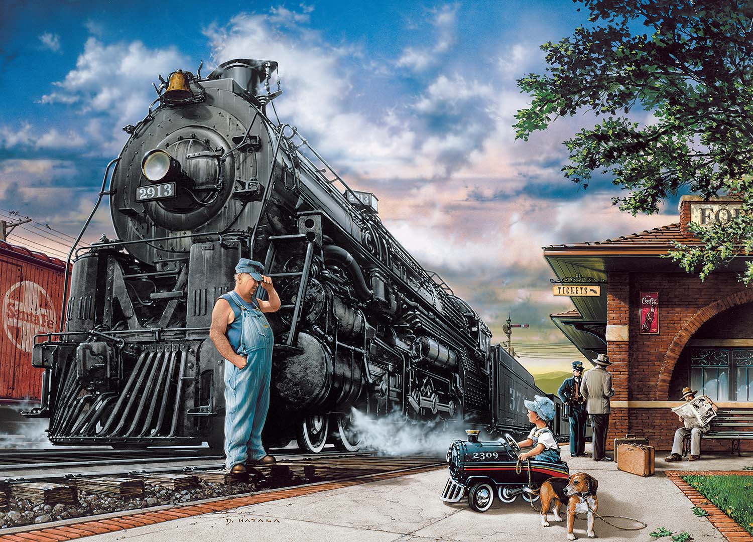 Childhood Dreams - Railway Dreams  Train Jigsaw Puzzle