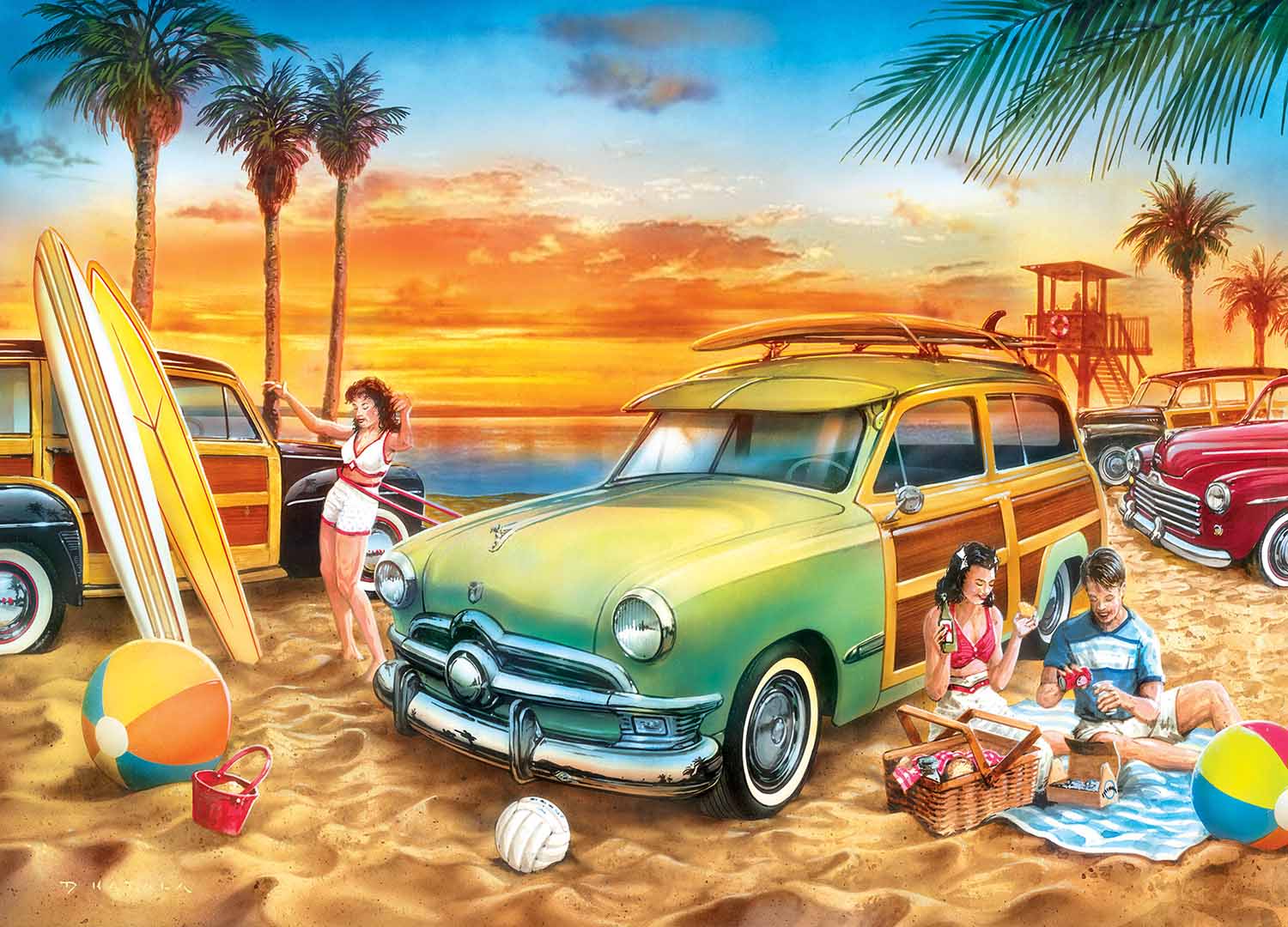 Beach Life - California Dreaming  Nostalgic & Retro Jigsaw Puzzle