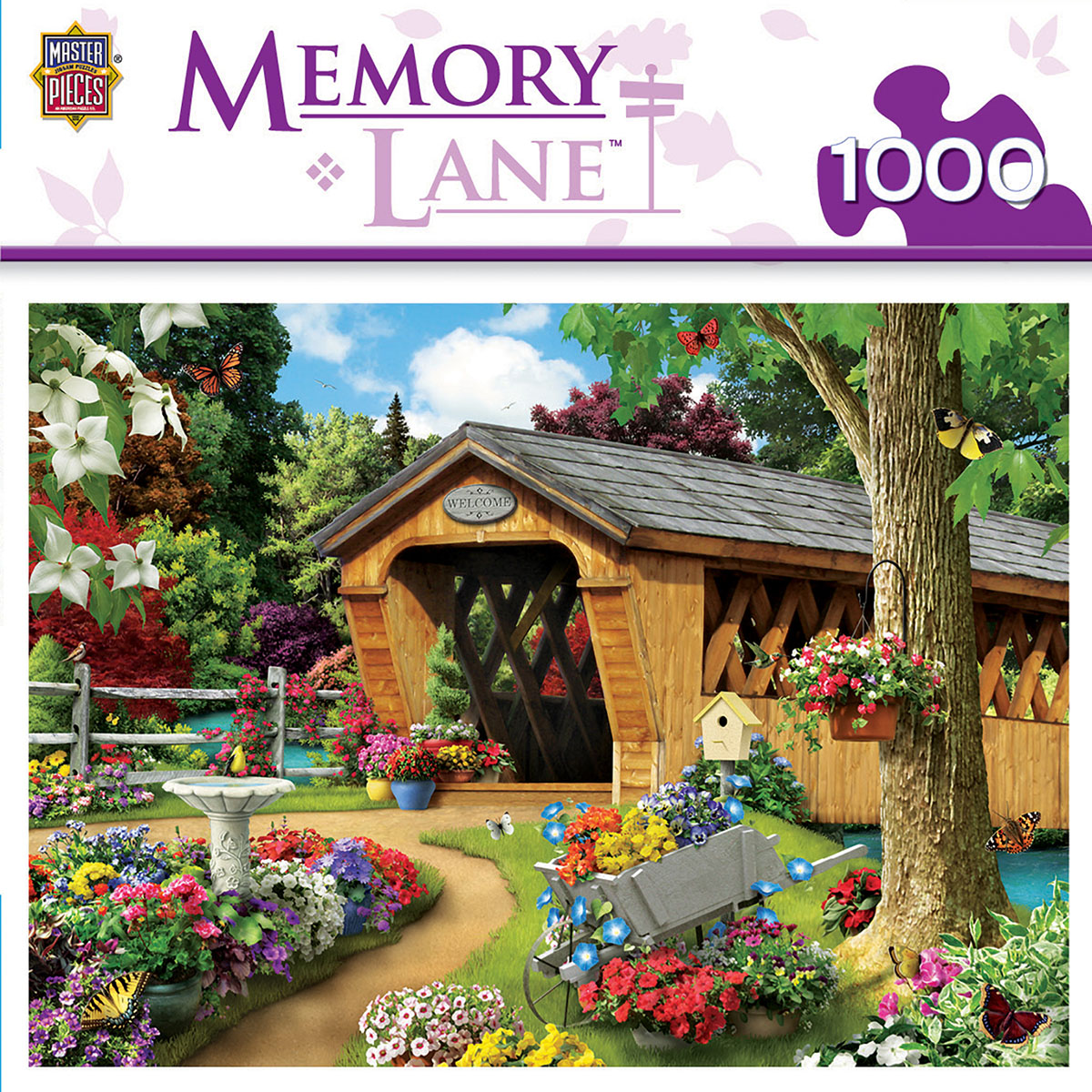 MasterPieces Memory Lane Jigsaw Puzzle Garden Bridge Featuring Art by Alan Gia 