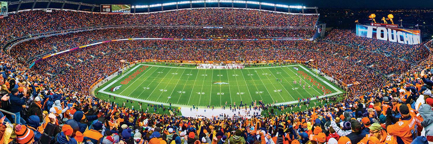 Denver Broncos NFL Stadium Panoramics Center View Sports Jigsaw Puzzle