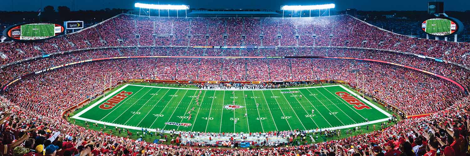 Kansas City Chiefs Stadium NFL Panoramic 1000 Jigsaw Puzzle