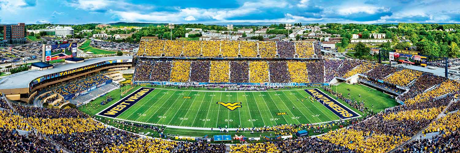 West Virginia Mountaineers NCAA Stadium Panoramics Center View Sports Jigsaw Puzzle