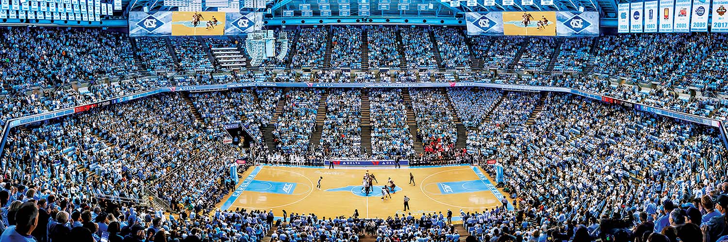 UNC Tar Heels NCAA Stadium Panoramics Basketball Center View Sports Jigsaw Puzzle