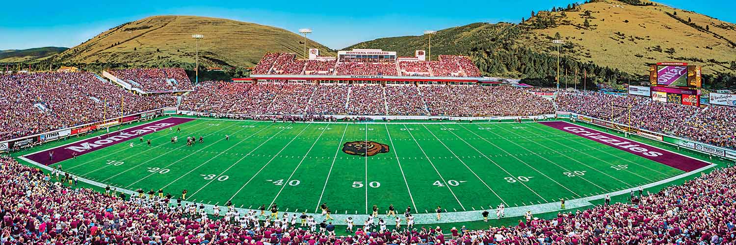 Montana Grizzlies NCAA Stadium Panoramics Center View Sports Jigsaw Puzzle