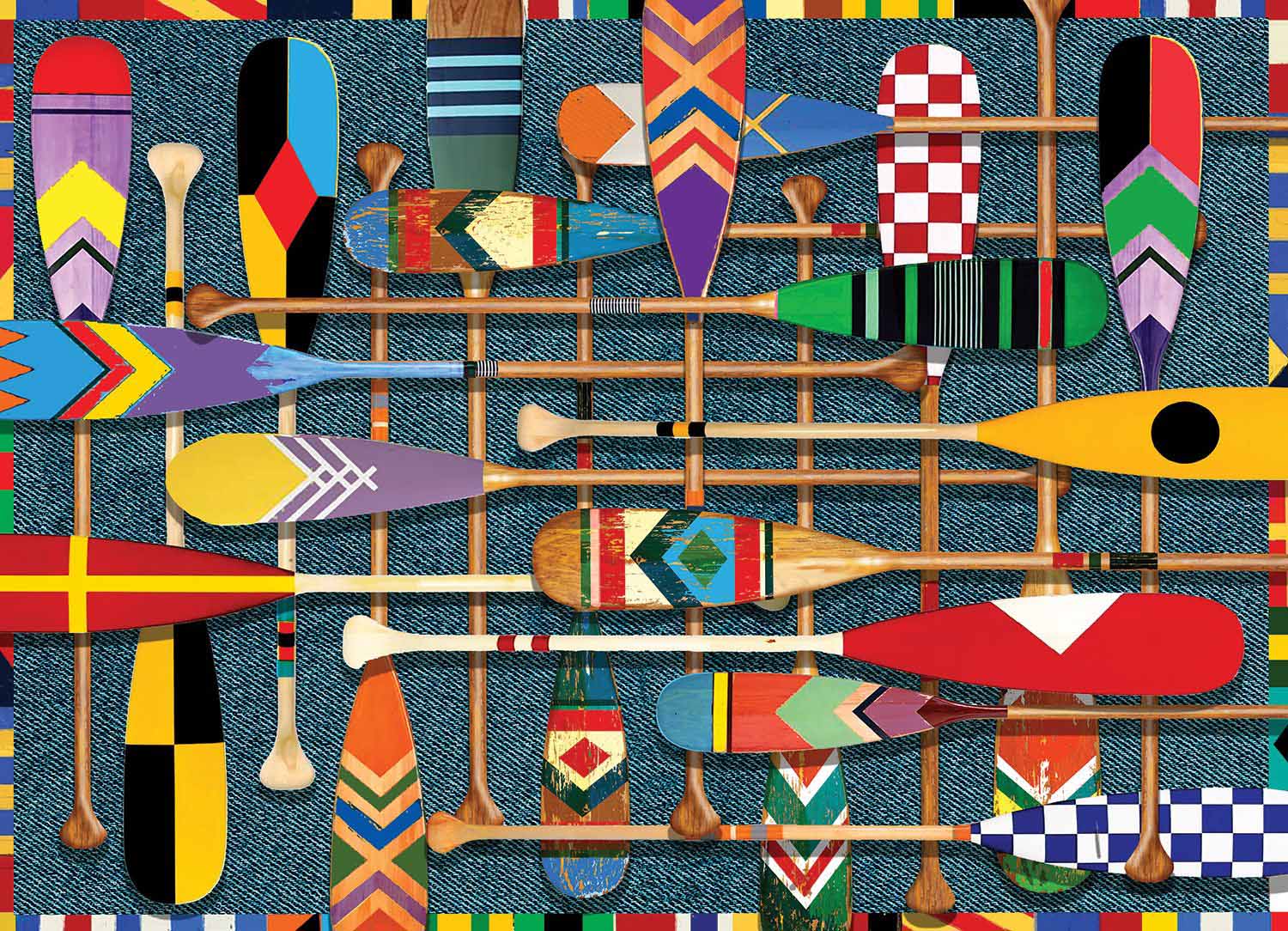 Canoe Paddles Collage Jigsaw Puzzle