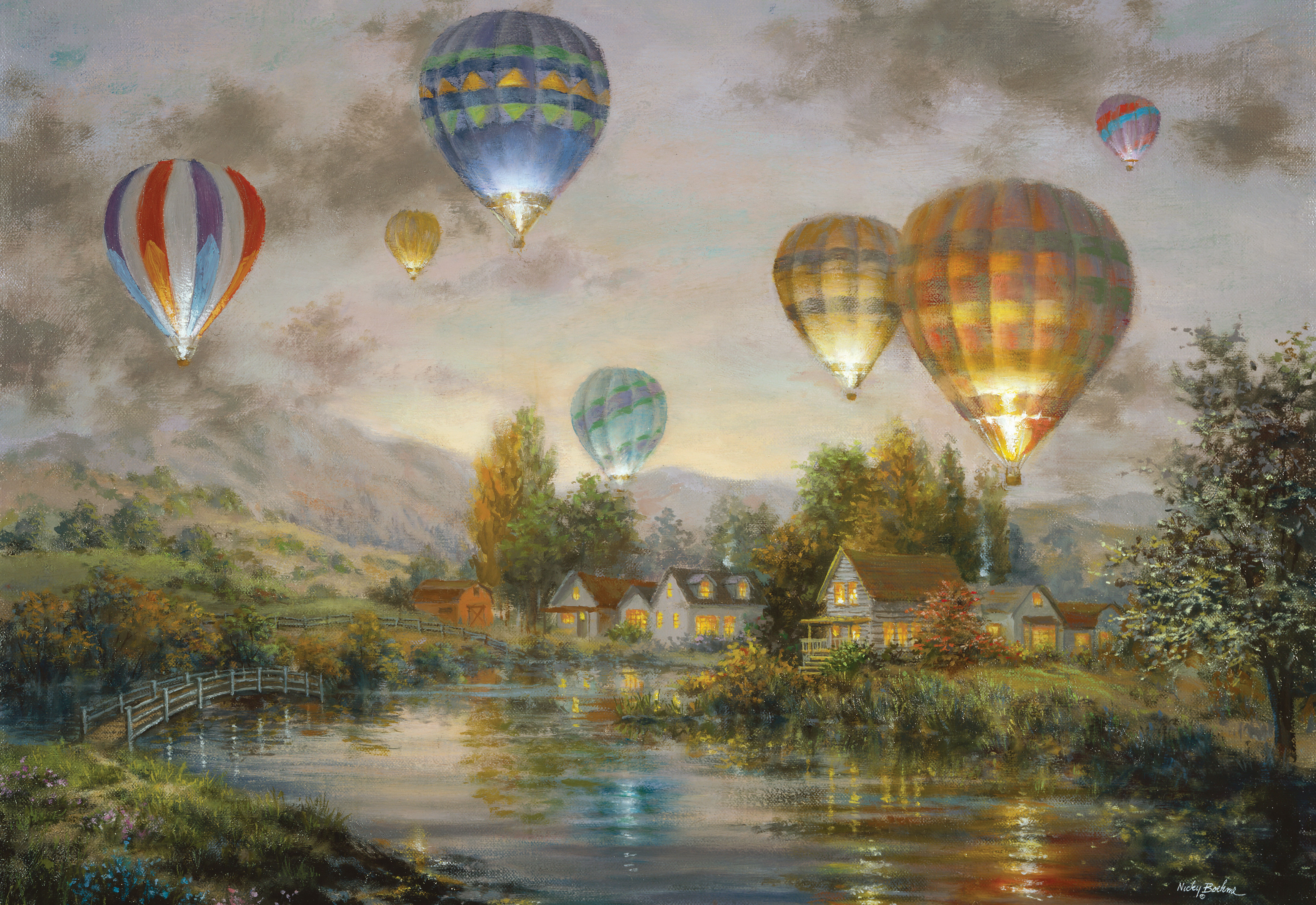 Balloon Glow - Scratch and Dent Hot Air Balloon Jigsaw Puzzle