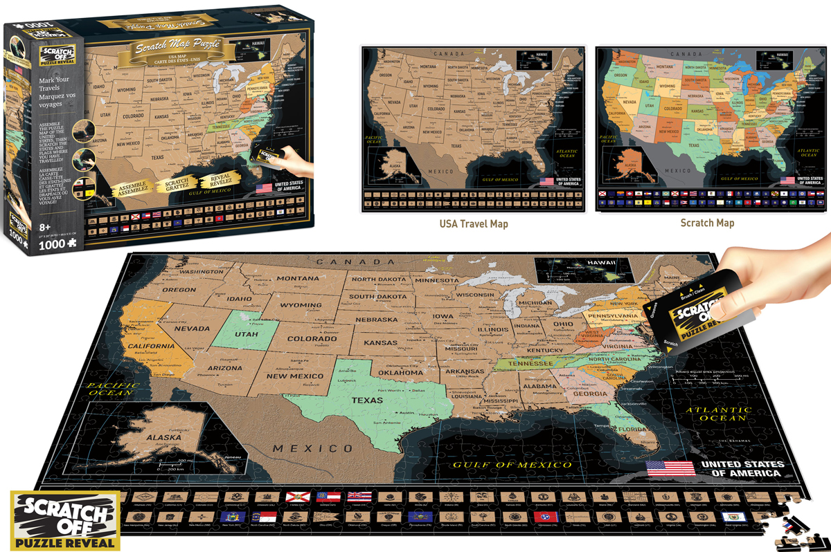 demand badminton incomplete Scratch OFF Travel Puzzle : USA Travel Map, 1000 Pieces, 4D Cityscape Inc.  | Puzzle Warehouse