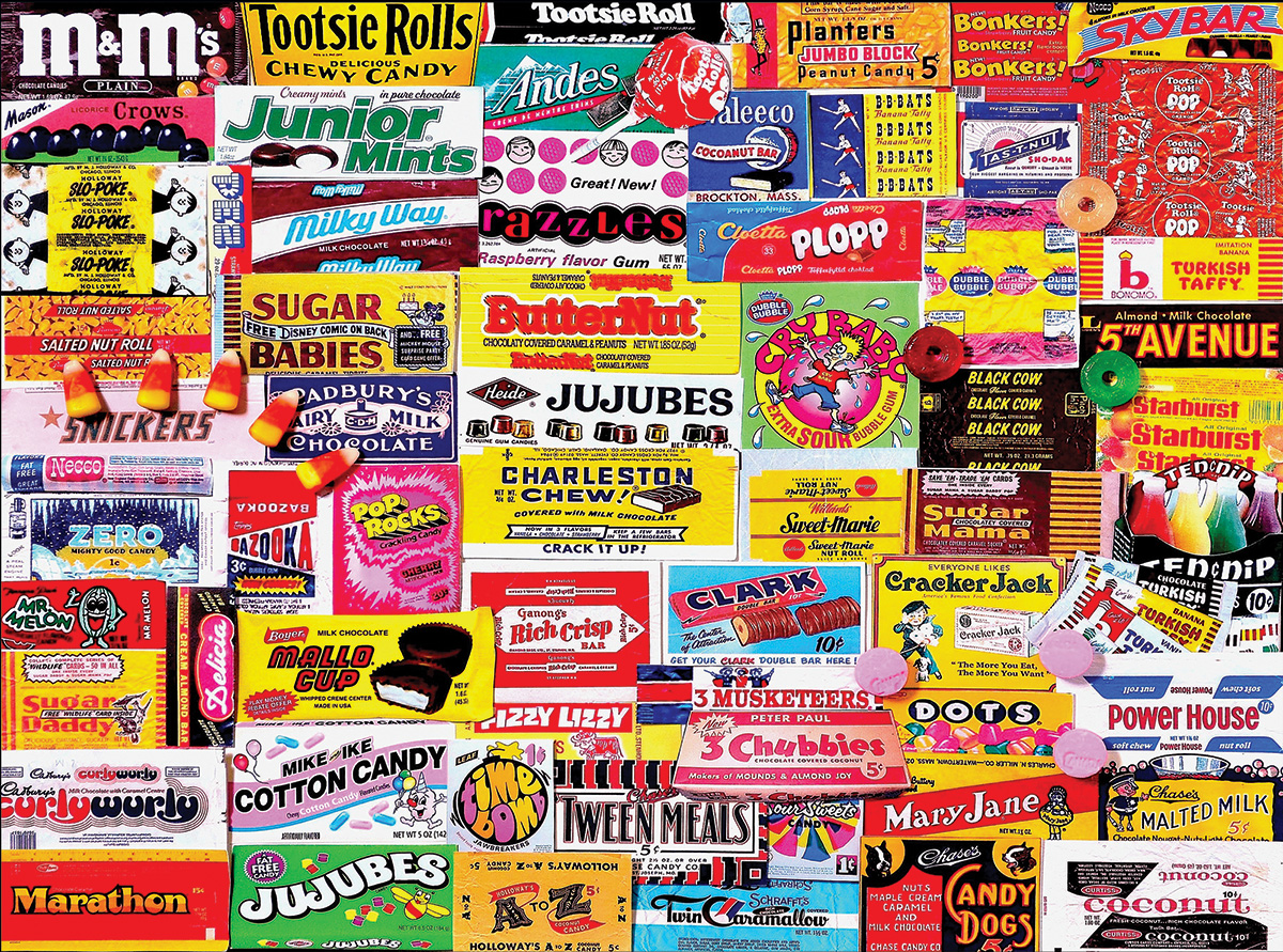 Candy Wrappers - Scratch and Dent Collage Jigsaw Puzzle