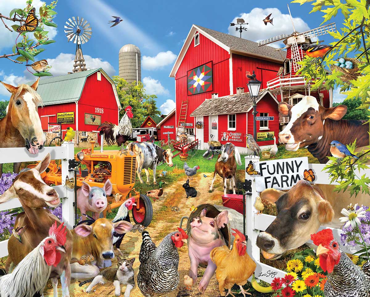 Funny Farm - Seek & Find, 1000 Pieces, White Mountain | Puzzle Warehouse