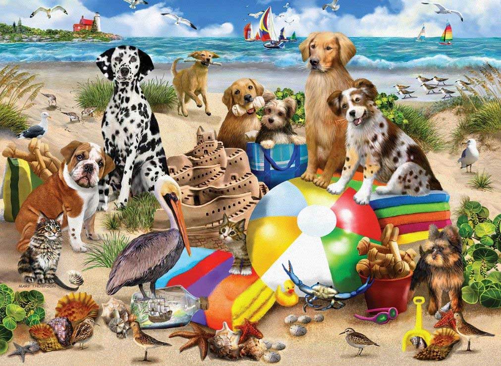 Beach Buddies - Scratch and Dent Dogs Jigsaw Puzzle