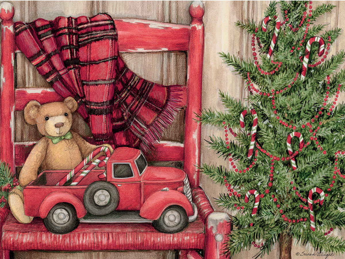Bear In Chair Christmas Jigsaw Puzzle