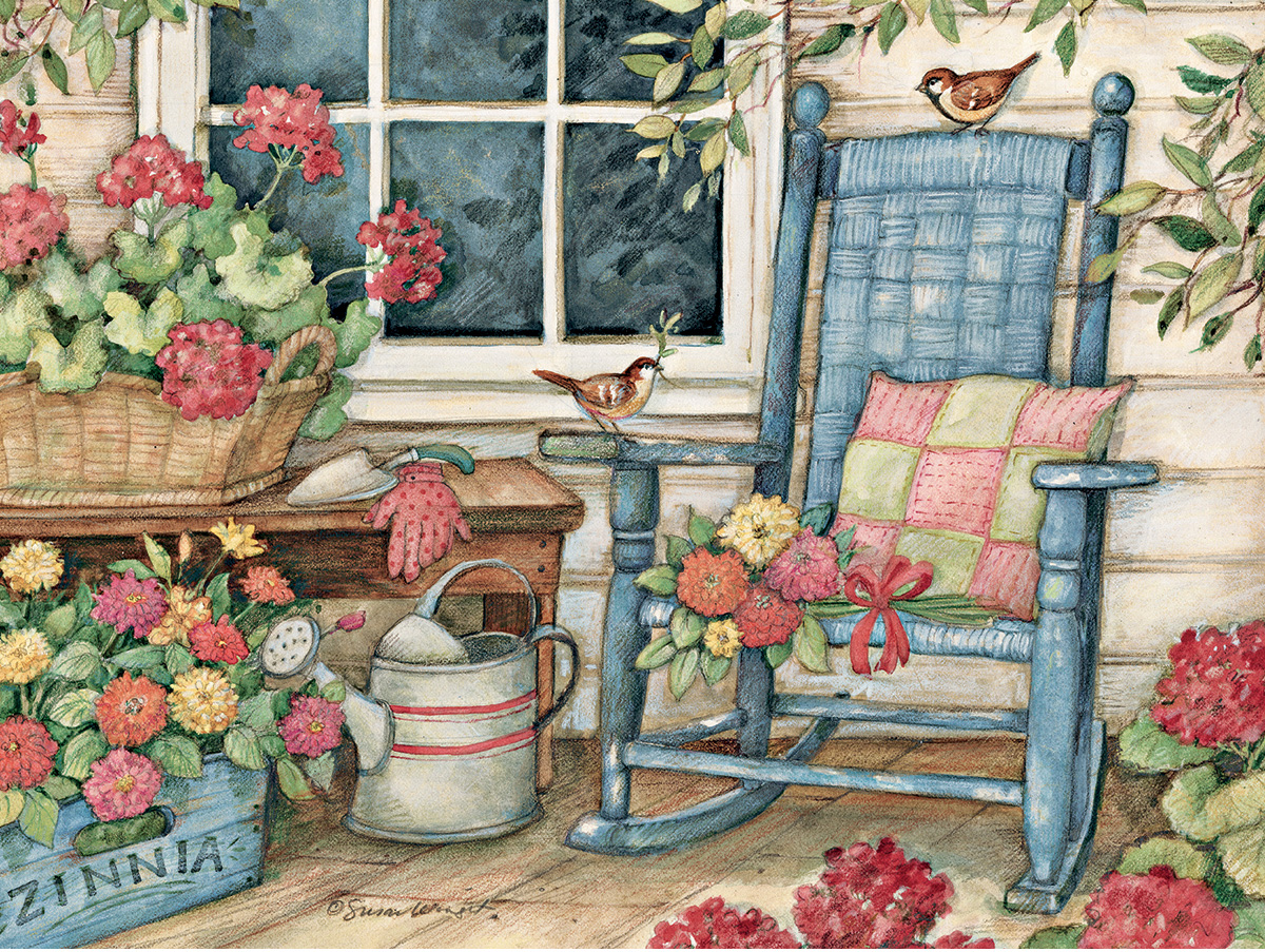 Rocking Chair Flower & Garden Jigsaw Puzzle