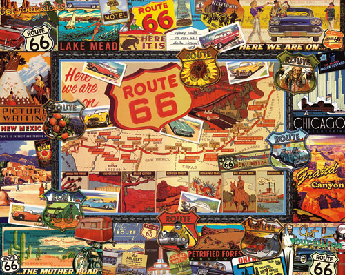 Route 66, 1000 Pieces, White Mountain | Puzzle Warehouse