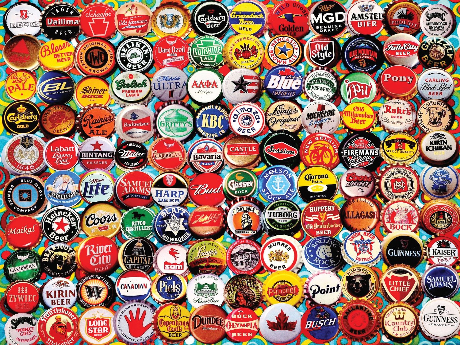Beer Bottle Caps Drinks & Adult Beverage Jigsaw Puzzle