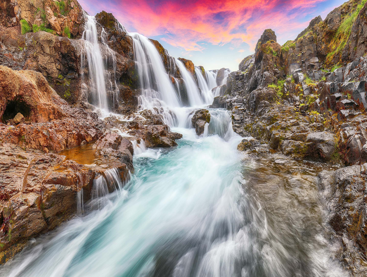 Kolufossar Waterfall, Iceland Photography Jigsaw Puzzle