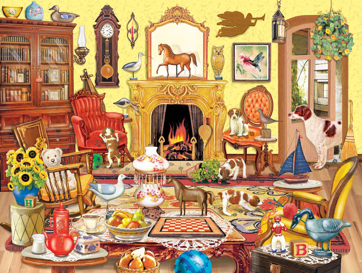 Puppies Come To Tea Cats Jigsaw Puzzle